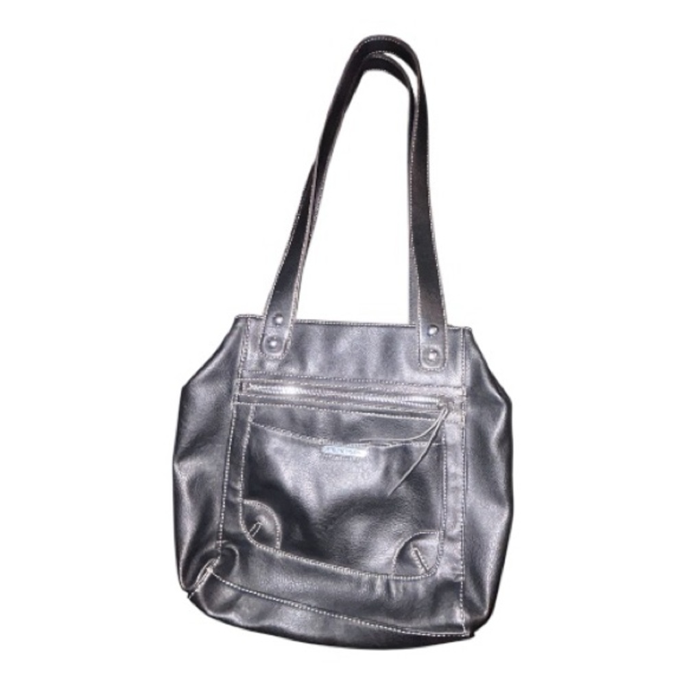 Jaclyn Smith Black Shoulder Tote Bag with Front Pocket